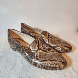 Sam Edelman Jordy Embossed Snake Print Leather Loafers Womens Shoe 9.5 M Office
